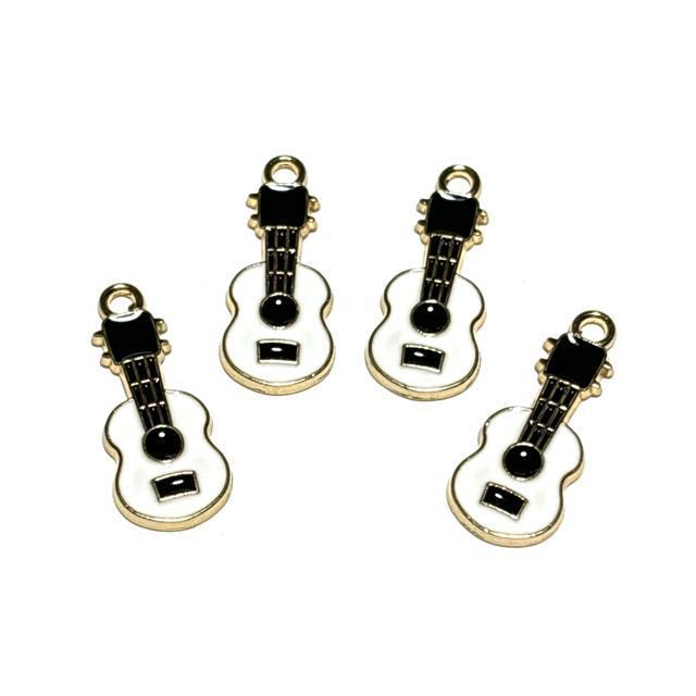 5096 白色のギター 4個 音楽 楽器 金属パーツ アクセサリーチャーム ハンドメイド材料 エナメル樹脂 < ペット/手芸/園芸 5096 白色のギター 4個 音楽 楽器 金属パーツ アクセサリーチャーム ハンドメイド材料 エナメル樹脂 < ペット/手芸/園芸の