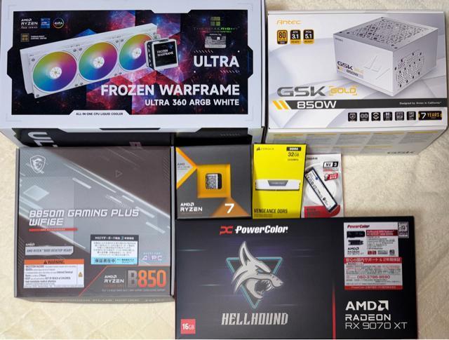 �y�V�i�z�Q�[�~���OPC Ryzen7 7800X3D RX9070XT SSD1TB ������32GB 850W �� PC�{��/���Ӌ@��� 
