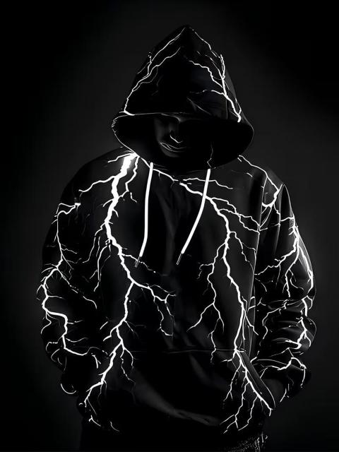 爆ヤス価格2690円★メンズ スポーティ 3D ライトニングプリント フーデッドスウェット USAサイズM(日本サイズXL)黒×緑 < 男性ファッション 爆ヤス価格2690円★メンズ スポーティ 3D ライトニングプリント フーデッドスウェット USAサイズM(日本サイズXL)黒×緑 < 男性ファッションの