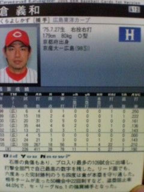 1st 広島 倉義和 < トレーディングカード  1st 広島 倉義和 < トレーディングカードの