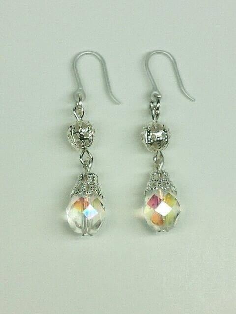 チェコクリスタルオーロラまん丸透かし樹脂ピアス☆ < 女性アクセサリー/時計  チェコクリスタルオーロラまん丸透かし樹脂ピアス☆ < 女性アクセサリー/時計の