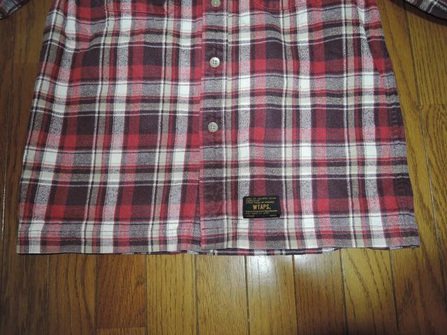 WTAPS ダブルタップス VATOS チェックシャツ S 赤系  長袖シャツ < ブランド  WTAPS ダブルタップス VATOS チェックシャツ S 赤系  長袖シャツ < ブランドの