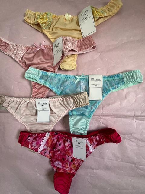 3Lサイズ!5枚セット!光沢ツルツル素材!シフォン使いあり!高貴品格!色とりどり!エレガント!Tバックショーツ!No.蒼 < 女性ファッション  3Lサイズ!5枚セット!光沢ツルツル素材!シフォン使いあり!高貴品格!色とりどり!エレガント!Tバックショーツ!No.蒼 < 女性ファッションの