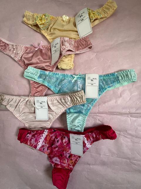 3Lサイズ!5枚セット!光沢ツルツル素材!シフォン使いあり!高貴品格!色とりどり!エレガント!Tバックショーツ!No.蒼 < 女性ファッション  3Lサイズ!5枚セット!光沢ツルツル素材!シフォン使いあり!高貴品格!色とりどり!エレガント!Tバックショーツ!No.蒼 < 女性ファッションの