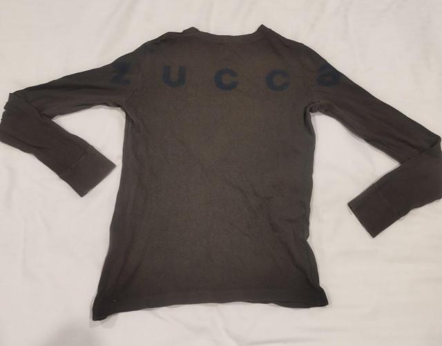 ZUCCA カーキー バックロゴプリント長袖Tシャツ 1990年代ビンテージ < ブランド  ZUCCA カーキー バックロゴプリント長袖Tシャツ 1990年代ビンテージ < ブランドの