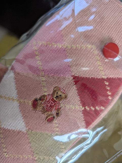 PINK HOUSE■ピンクハウス■靴下/ソックス●アーガイル●クマちゃん刺繍■ピンク < ブランド PINK HOUSE■ピンクハウス■靴下/ソックス●アーガイル●クマちゃん刺繍■ピンク < ブランドの