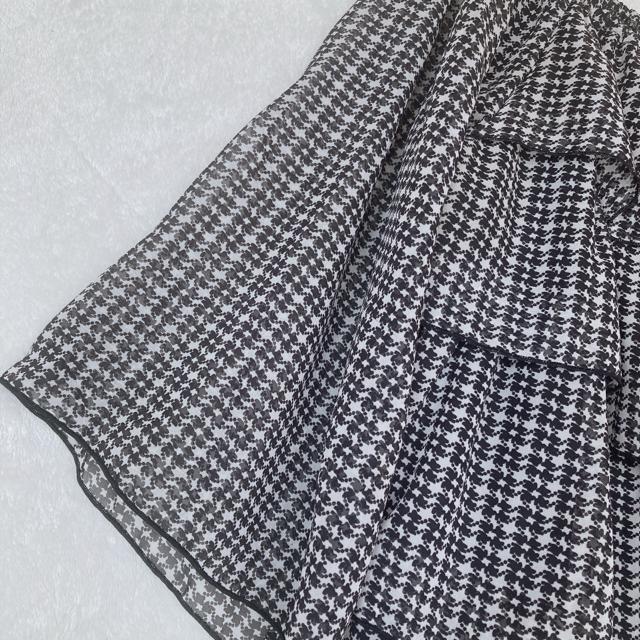 IKEDA NOBUO 千鳥柄風 フリル ティアード チュニック トップス L モノトーン N2m < 女性ファッション IKEDA NOBUO 千鳥柄風 フリル ティアード チュニック トップス L モノトーン N2m < 女性ファッションの