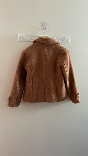 アースミュージックアンドエコロジー ピーコート ジャケット コート ウール メルトン素材 キャメル S < ブランド  アースミュージックアンドエコロジー ピーコート ジャケット コート ウール メルトン素材 キャメル S < ブランドの