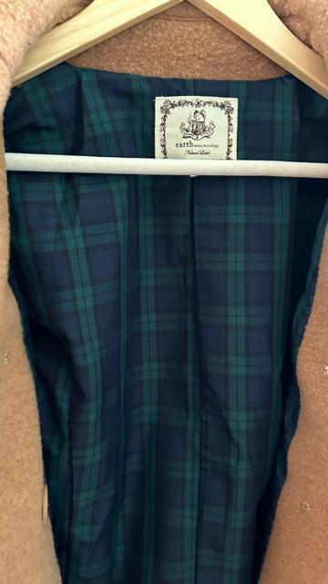 アースミュージックアンドエコロジー ピーコート ジャケット コート ウール メルトン素材 キャメル S < ブランド  アースミュージックアンドエコロジー ピーコート ジャケット コート ウール メルトン素材 キャメル S < ブランドの