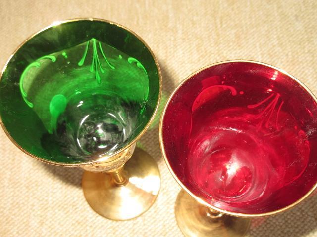 未使用☆ボヘミアン*ペアグラス(赤×グリーン)小*酒器 < インテリア/ライフ  未使用☆ボヘミアン*ペアグラス(赤×グリーン)小*酒器 < インテリア/ライフの