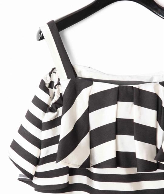 グレースボーダーフリルトップスオフショルオープンショルダー < ブランド  グレースボーダーフリルトップスオフショルオープンショルダー < ブランドの