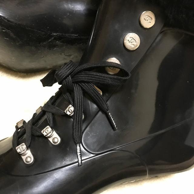 正規品 シャネル ヴィンテージ ファー付ラバーブーツ38 < ブランド  正規品 シャネル ヴィンテージ ファー付ラバーブーツ38 < ブランドの