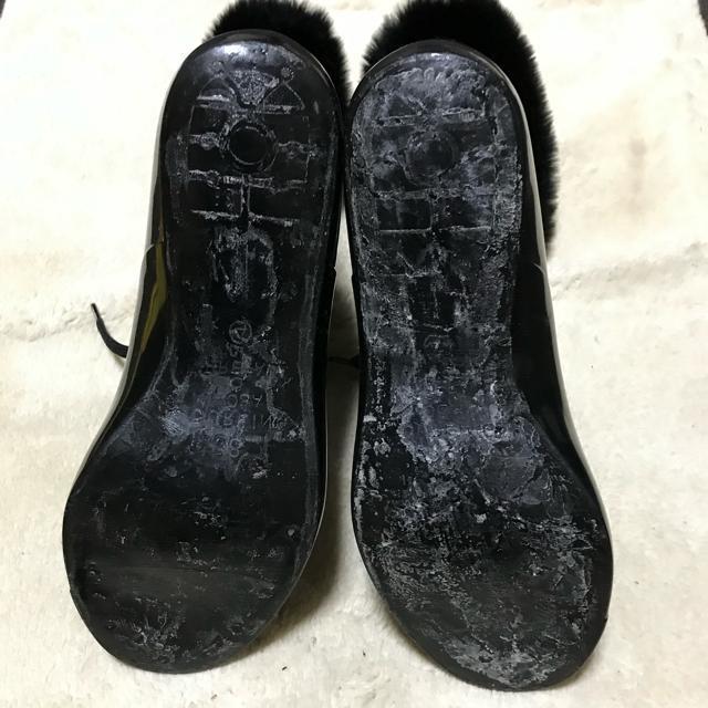 正規品 シャネル ヴィンテージ ファー付ラバーブーツ38 < ブランド  正規品 シャネル ヴィンテージ ファー付ラバーブーツ38 < ブランドの