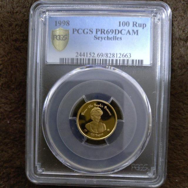 1998年 セーシェル諸島 ダイアナ100ルピー金貨弊 PCGS最高鑑定品【稀少品】 < ホビー  1998年 セーシェル諸島 ダイアナ100ルピー金貨弊 PCGS最高鑑定品【稀少品】 < ホビーの