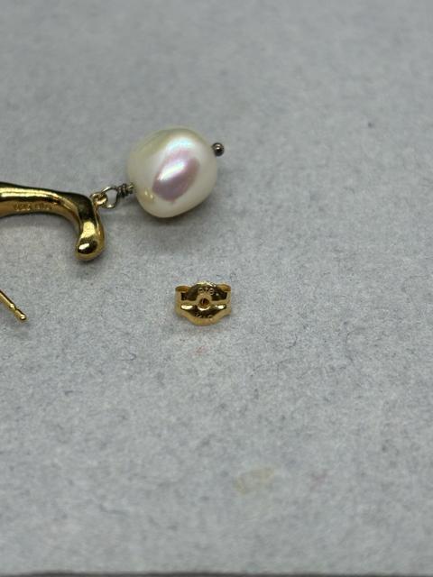 ete エテ K18 ゴールド 925 シルバー パール フープピアス 片耳のみ < ブランド ete エテ K18 ゴールド 925 シルバー パール フープピアス 片耳のみ < ブランドの