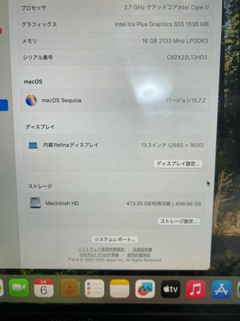 MacBook Pro 13�C���` 2018 i7 16GB 512GB SSD ���i ���t�� Apple A1989 �� PC�{��/���Ӌ@��� 