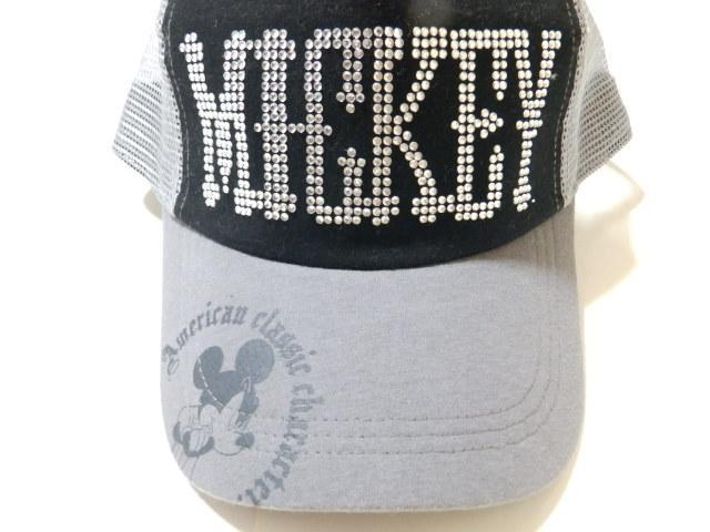 《New》シルバースタッズ★ミッキーマウス*デザイン・メッシュキャップ<グレーxブラック> < 男性ファッション  《New》シルバースタッズ★ミッキーマウス*デザイン・メッシュキャップ<グレーxブラック> < 男性ファッションの