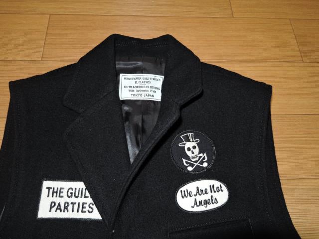 WACKO MARIAワコマリア ウールジレベストM黒ワッペン刺繍 < ブランド  WACKO MARIAワコマリア ウールジレベストM黒ワッペン刺繍 < ブランドの