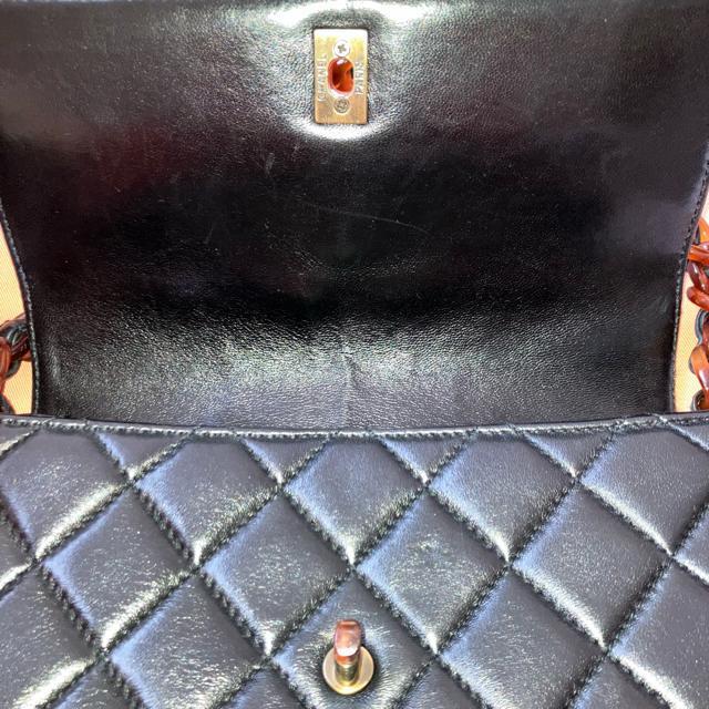 CHANEL シャネル キルティング ショルダーバッグ 黒 希少鼈甲風チェーン ワンショルダーハンドバッグ < ブランド CHANEL シャネル キルティング ショルダーバッグ 黒 希少鼈甲風チェーン ワンショルダーハンドバッグ < ブランドの