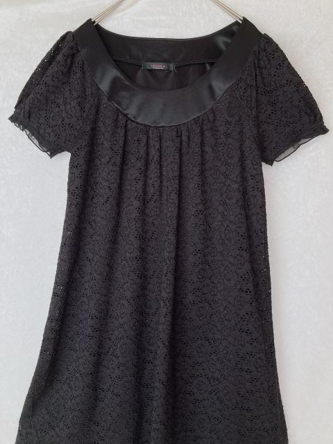 chereaux シェロ 半袖 ラグラン チュールレース チュニック ワンピース N2m < ブランド chereaux シェロ 半袖 ラグラン チュールレース チュニック ワンピース N2m < ブランドの