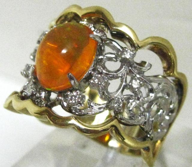 K18Pt900リング ファイアオパール 2.48ctダイヤ0.18ct #17 < 女性アクセサリー/時計 K18Pt900リング ファイアオパール 2.48ctダイヤ0.18ct #17 < 女性アクセサリー/時計の