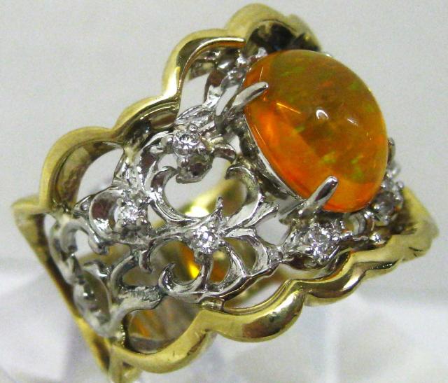 K18Pt900リング ファイアオパール 2.48ctダイヤ0.18ct #17 < 女性アクセサリー/時計 K18Pt900リング ファイアオパール 2.48ctダイヤ0.18ct #17 < 女性アクセサリー/時計の