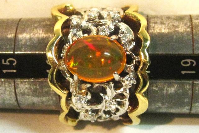 K18Pt900リング ファイアオパール 2.48ctダイヤ0.18ct #17 < 女性アクセサリー/時計 K18Pt900リング ファイアオパール 2.48ctダイヤ0.18ct #17 < 女性アクセサリー/時計の