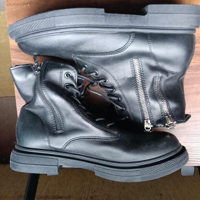 新品 24.5cm レディース ブーツ ブラック 厚底 シューズ ショートブーツ < 女性ファッション 新品 24.5cm レディース ブーツ ブラック 厚底 シューズ ショートブーツ < 女性ファッションの