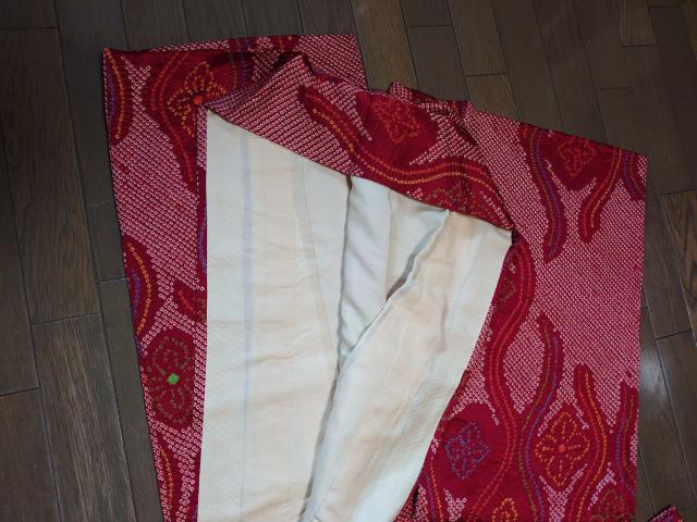 §USED、総絞りの小紋、、立涌花菱文 < 女性ファッション  §USED、総絞りの小紋、、立涌花菱文 < 女性ファッションの