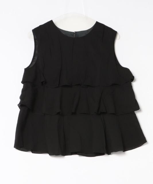 saloonノースリーブブラウスブラック / FREE < 女性ファッション saloonノースリーブブラウスブラック / FREE < 女性ファッションの