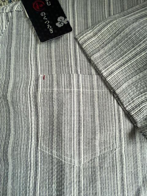 LLサイズ!高貴紳士的!和のくつろぎ!サラッとしじら織り!ヘンリーネック!半袖シャツ! < 男性ファッション  LLサイズ!高貴紳士的!和のくつろぎ!サラッとしじら織り!ヘンリーネック!半袖シャツ! < 男性ファッションの