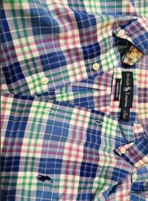 品薄素敵特価未使用に近いラルフローレンシャツチェックブルー系ワイシャツ半袖刺繍ロゴ大活躍好感度アップ清楚カットソー Tシャツ < ブランド  品薄素敵特価未使用に近いラルフローレンシャツチェックブルー系ワイシャツ半袖刺繍ロゴ大活躍好感度アップ清楚カットソー Tシャツ < ブランドの