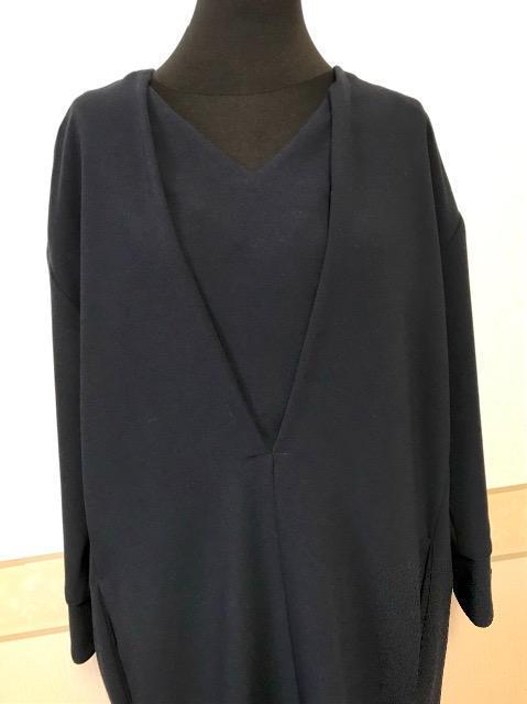 SIMPLICITE ジョイントワークス Vタックワンピース 紺 < 女性ファッション SIMPLICITE ジョイントワークス Vタックワンピース 紺 < 女性ファッションの