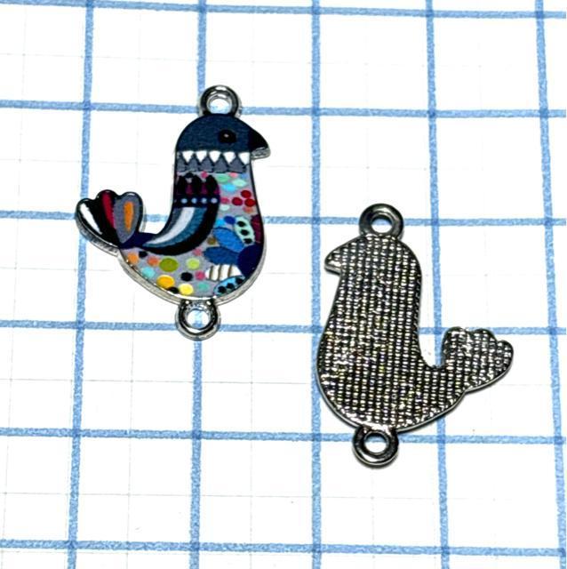 1681 鳩 鳥 グレー3個 ダブルカン 金属パーツ アクセサリーチャーム ハンドメイド材料 プリント樹脂 < ペット/手芸/園芸 1681 鳩 鳥 グレー3個 ダブルカン 金属パーツ アクセサリーチャーム ハンドメイド材料 プリント樹脂 < ペット/手芸/園芸の