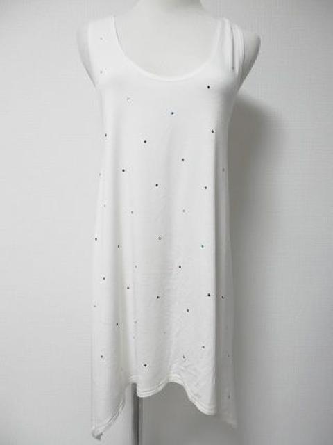 白タンクチュニックマルチカラーストーンワンピ体型カバー < ブランド 白タンクチュニックマルチカラーストーンワンピ体型カバー < ブランドの