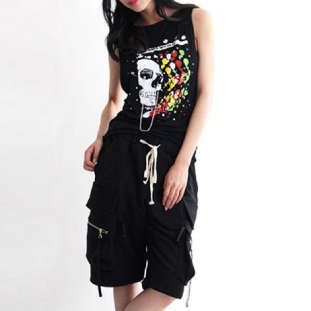 Drug honey★新品★安ピン&チェーン付スカルプリタンク/ 黒 < ブランド  Drug honey★新品★安ピン&チェーン付スカルプリタンク/ 黒 < ブランドの