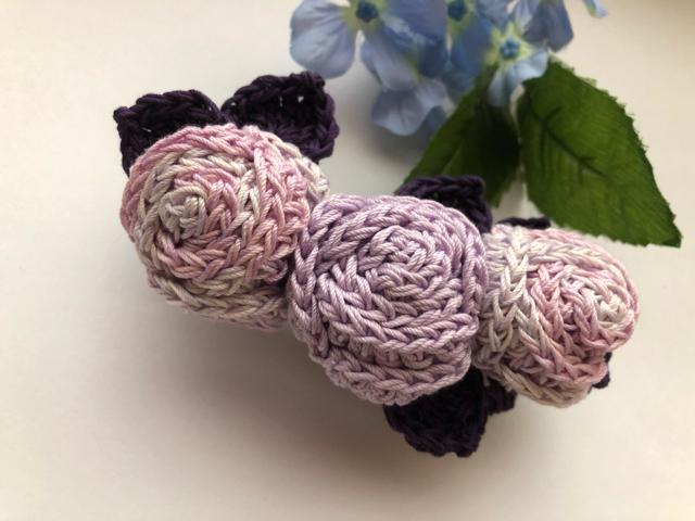 ハンドメイド  バレッタ レース糸で編んだ巻き巻き薔薇♪ 紫 < 女性ファッション  ハンドメイド  バレッタ レース糸で編んだ巻き巻き薔薇♪ 紫 < 女性ファッションの