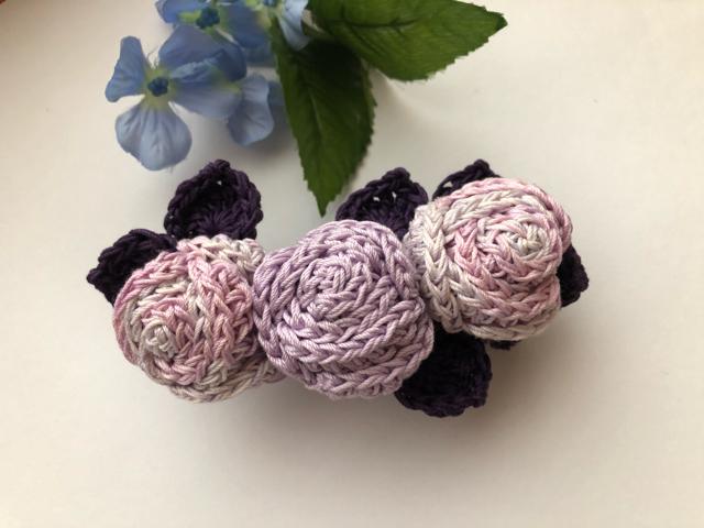ハンドメイド  バレッタ レース糸で編んだ巻き巻き薔薇♪ 紫 < 女性ファッション  ハンドメイド  バレッタ レース糸で編んだ巻き巻き薔薇♪ 紫 < 女性ファッションの