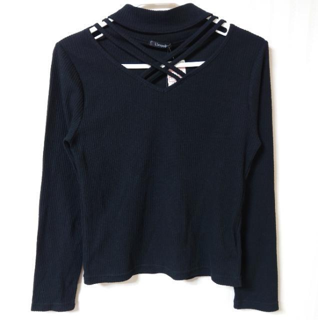 しまむら★テレコリブ クロスネック トップス < ブランド しまむら★テレコリブ クロスネック トップス < ブランドの