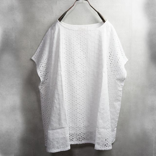 新品 大きいサイズ ナチュラルコットンレースブラウス 綿100% < 女性ファッション 新品 大きいサイズ ナチュラルコットンレースブラウス 綿100% < 女性ファッションの