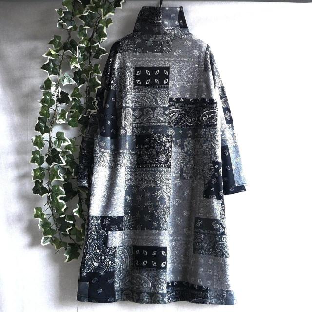 新品 a049 ML 裏起毛 あったか ワンピース グレー系 秋 冬 ペイズリー柄 レディース ゆったりタートル ストレッチ < 女性ファッション 新品 a049 ML 裏起毛 あったか ワンピース グレー系 秋 冬 ペイズリー柄 レディース ゆったりタートル ストレッチ < 女性ファッションの