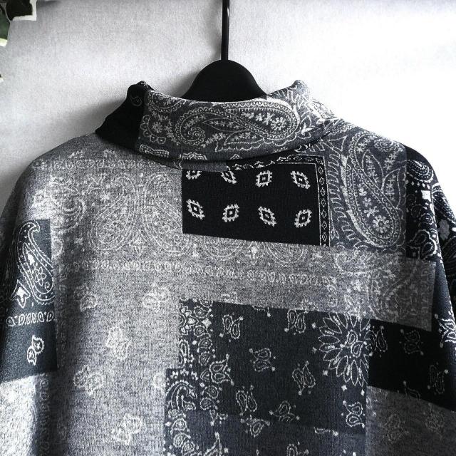 新品 a049 ML 裏起毛 あったか ワンピース グレー系 秋 冬 ペイズリー柄 レディース ゆったりタートル ストレッチ < 女性ファッション 新品 a049 ML 裏起毛 あったか ワンピース グレー系 秋 冬 ペイズリー柄 レディース ゆったりタートル ストレッチ < 女性ファッションの