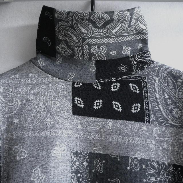 新品 a049 ML 裏起毛 あったか ワンピース グレー系 秋 冬 ペイズリー柄 レディース ゆったりタートル ストレッチ < 女性ファッション 新品 a049 ML 裏起毛 あったか ワンピース グレー系 秋 冬 ペイズリー柄 レディース ゆったりタートル ストレッチ < 女性ファッションの