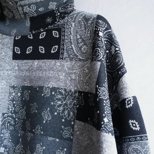 新品 a049 ML 裏起毛 あったか ワンピース グレー系 秋 冬 ペイズリー柄 レディース ゆったりタートル ストレッチ < 女性ファッション 新品 a049 ML 裏起毛 あったか ワンピース グレー系 秋 冬 ペイズリー柄 レディース ゆったりタートル ストレッチ < 女性ファッションの