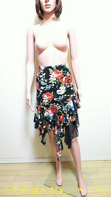 極美品☆大薔薇が綺麗なシフォン&アシメのスカートB81☆3点で即落 < 女性ファッション  極美品☆大薔薇が綺麗なシフォン&アシメのスカートB81☆3点で即落 < 女性ファッションの