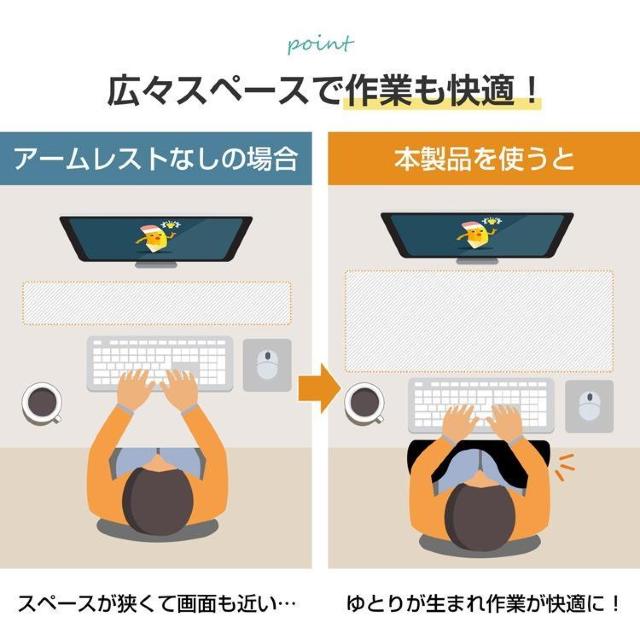 アームレスト デスク用 パソコン 机 ひじ置き リストレスト 幅68cm 腕 肘 クッション 収納 オフィス < インテリア/ライフ アームレスト デスク用 パソコン 机 ひじ置き リストレスト 幅68cm 腕 肘 クッション 収納 オフィス < インテリア/ライフの