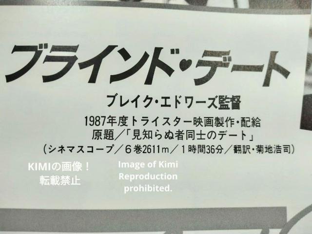 �u���C���h�E�f�[�g Blind Date �f�� �p���t���b�g �{ 1987 �u���[�X �E�B���X Blind Date Movie �� �z�r�[�� 