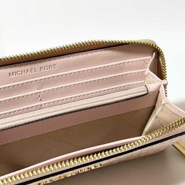 MICHAEL KORS �}�C�P���R�[�X MK�� PVC L���t�@�X�i�[ �����z �E�H���b�g �D���� ���K���� �s���N �x�[�W�� �� �u�����h�� 