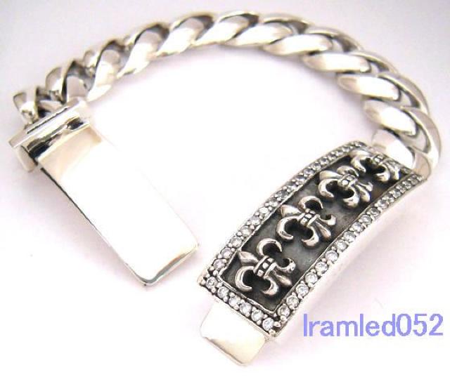 BSフレアIDブレスレットwithダイヤ シルバー925 < 男性アクセサリー/時計  BSフレアIDブレスレットwithダイヤ シルバー925 < 男性アクセサリー/時計の