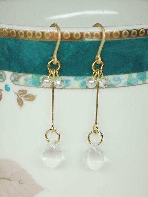 シンプルクリアドロップゆらりクリスタルスワロ樹脂ピアス☆ < 女性アクセサリー/時計  シンプルクリアドロップゆらりクリスタルスワロ樹脂ピアス☆  < 女性アクセサリー/時計の